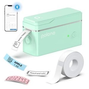 POLONO P31S Tragbarer Bluetooth-Etikettendrucker, Mini-Handheld, Hochgeschwindigkeit, 203 dpi für Zuhause und Büro
